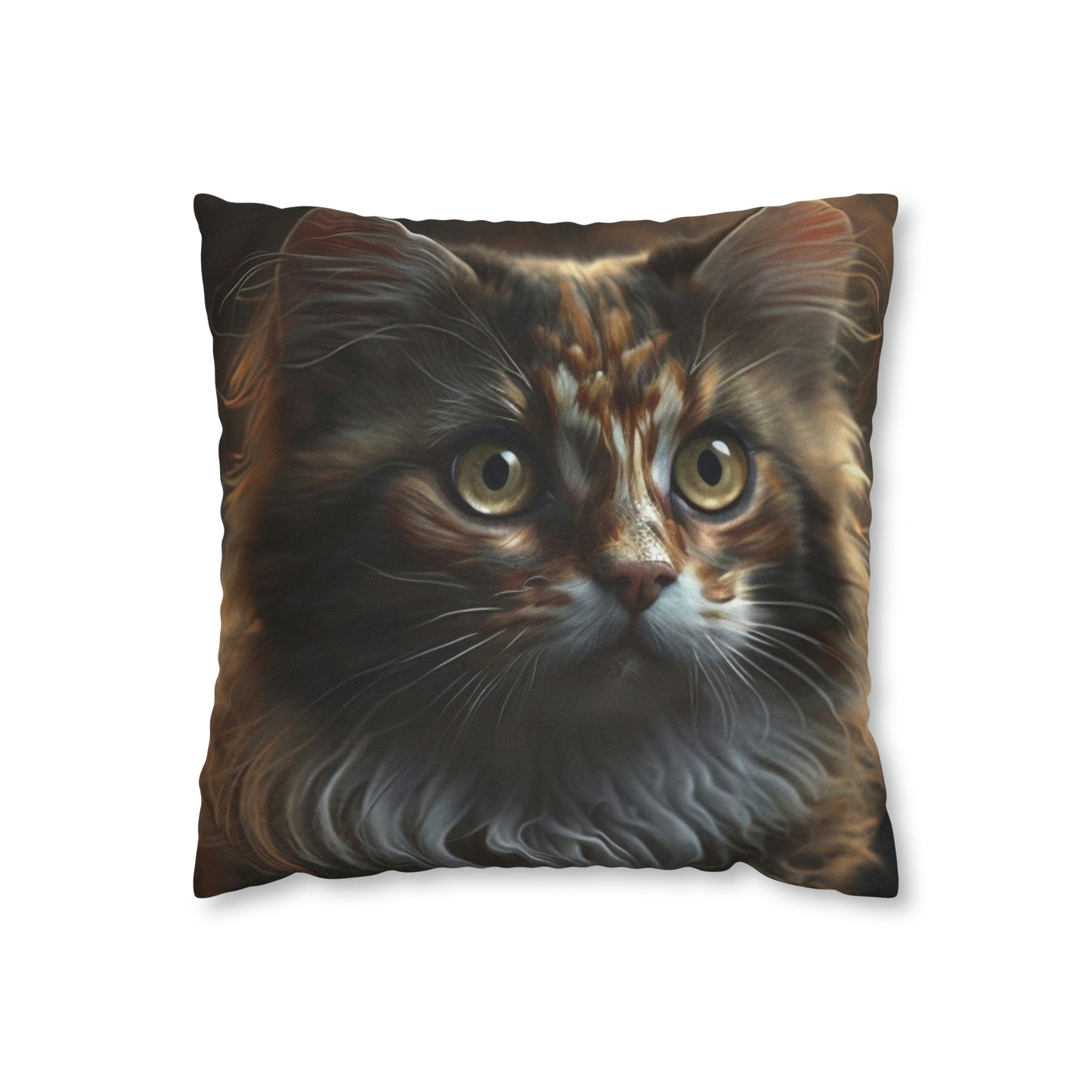 Cat PillowCase Square Beautiful High Quality Spun Polyester Square Cat PillowCase