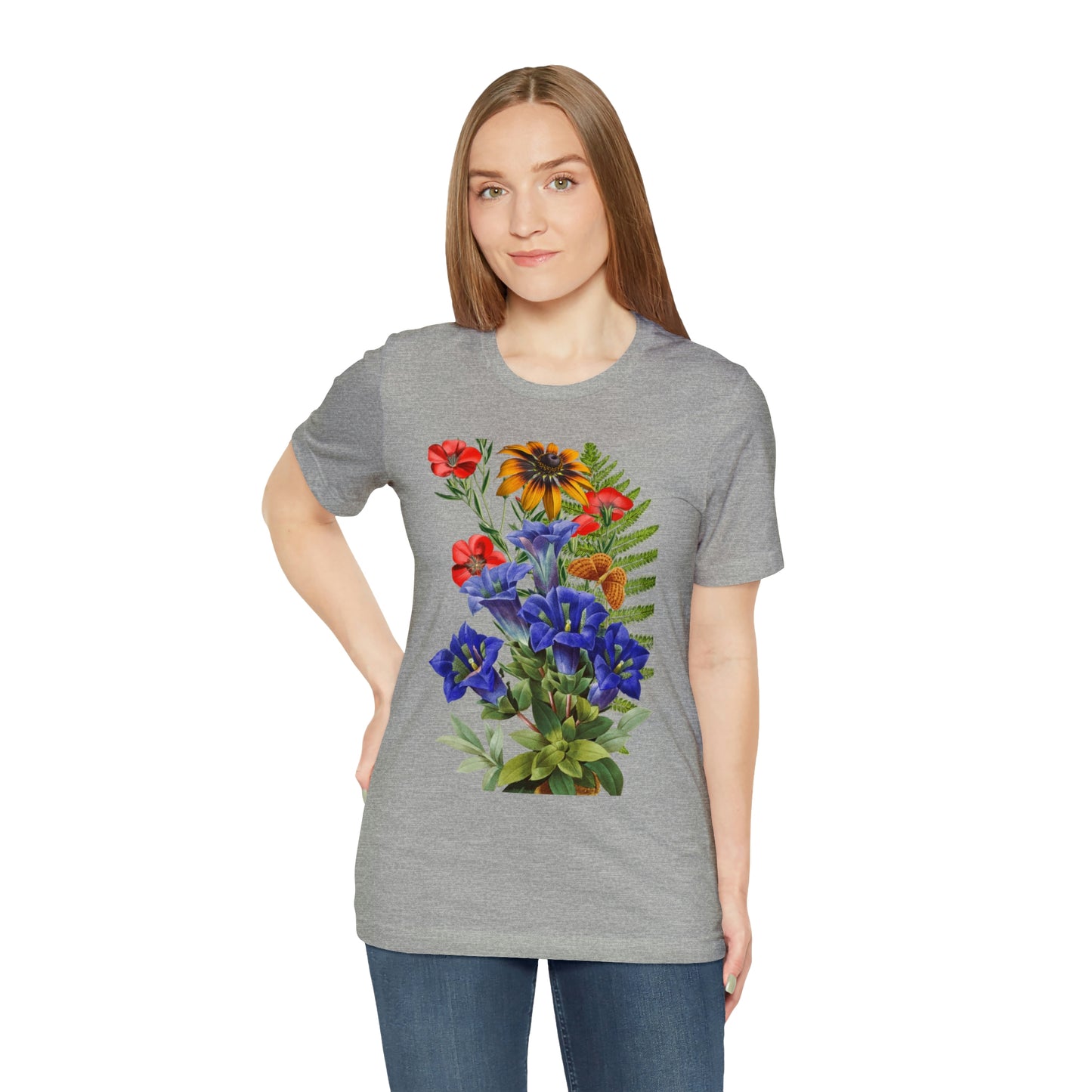 Wildflowers, Wildflower and Meadow Bouquet, T-Shirt, Unisex Jersey Short Sleeve Tee, Boho, CottageCore, Hippie