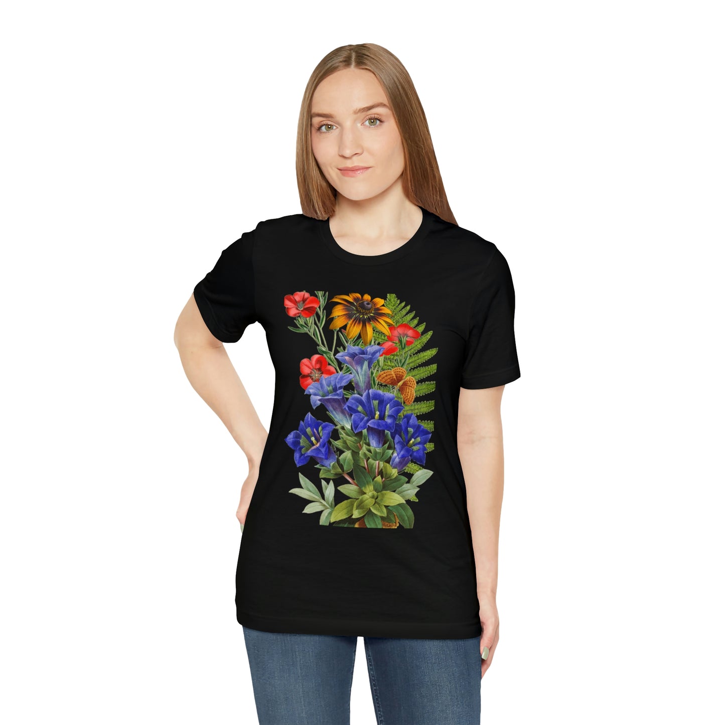 Wildflowers, Wildflower and Meadow Bouquet, T-Shirt, Unisex Jersey Short Sleeve Tee, Boho, CottageCore, Hippie