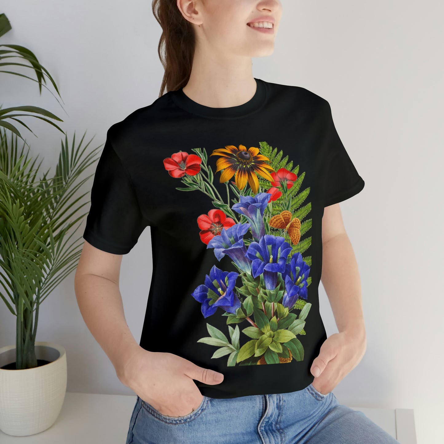 Wildflowers, Wildflower and Meadow Bouquet, T-Shirt, Unisex Jersey Short Sleeve Tee, Boho, CottageCore, Hippie