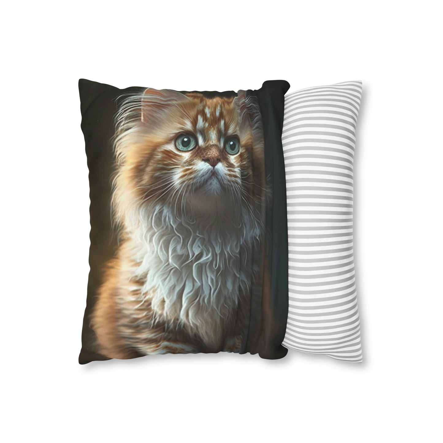 Cat PillowCase Square Faux Suede Beautiful High Quality Square Cat Pillowcase