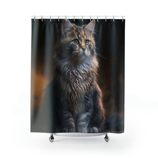 Cat Shower Curtain High Quality Print Cat Shower Curtain