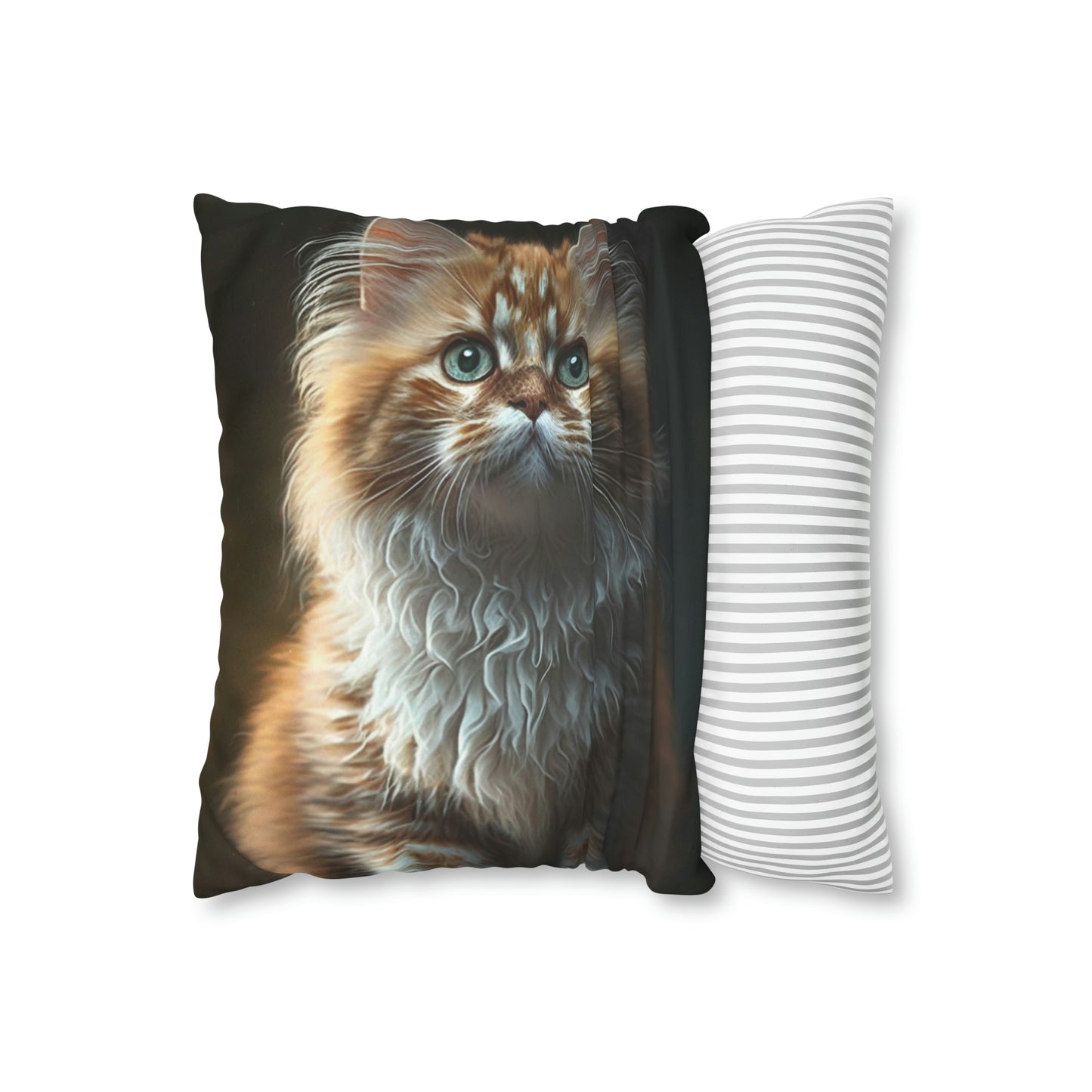 Cat PillowCase Square Faux Suede Beautiful High Quality Square Cat Pillowcase