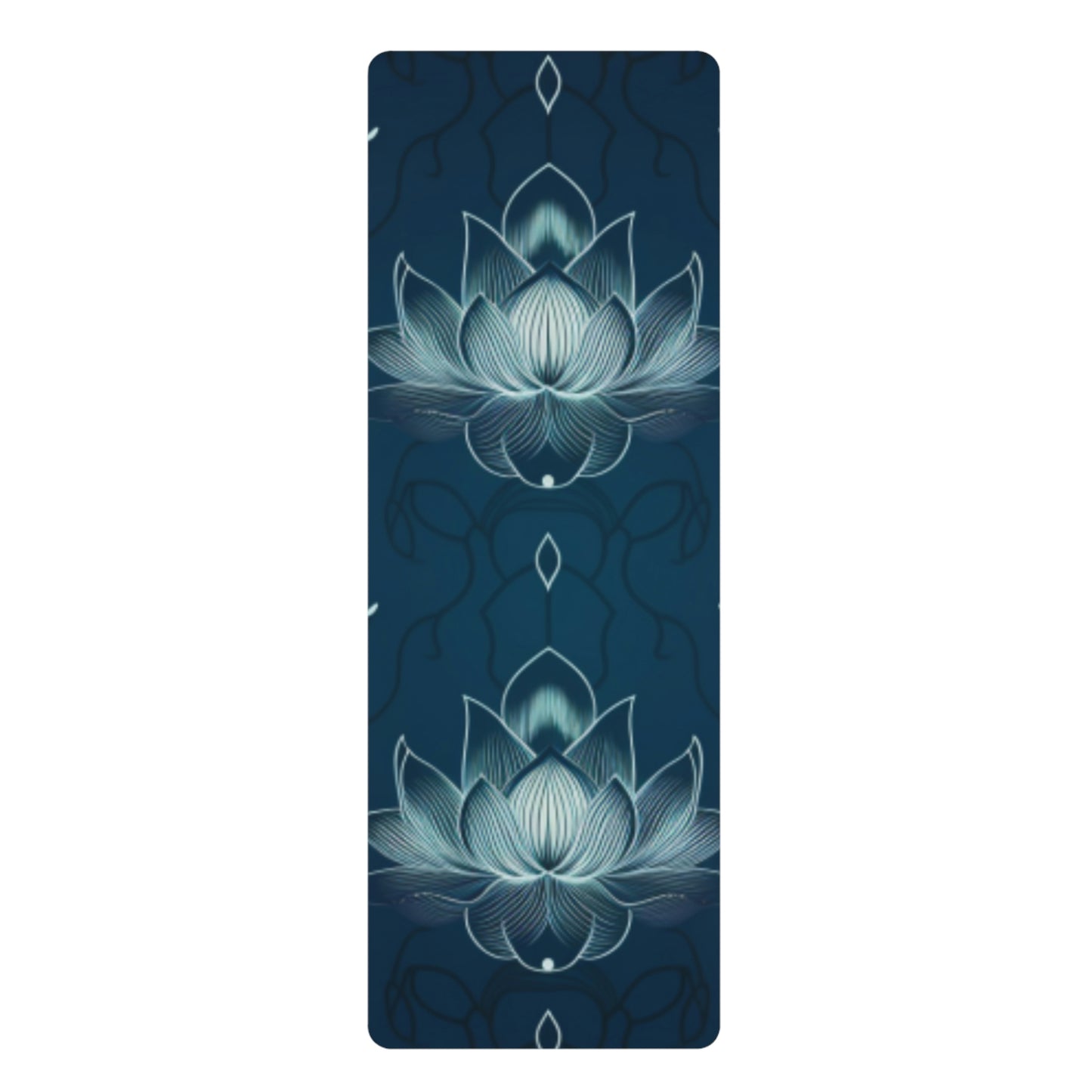 Rubber Yoga Mat Deep Blue Lotus Flower Yoga Mat Makes A Great Gift for Her