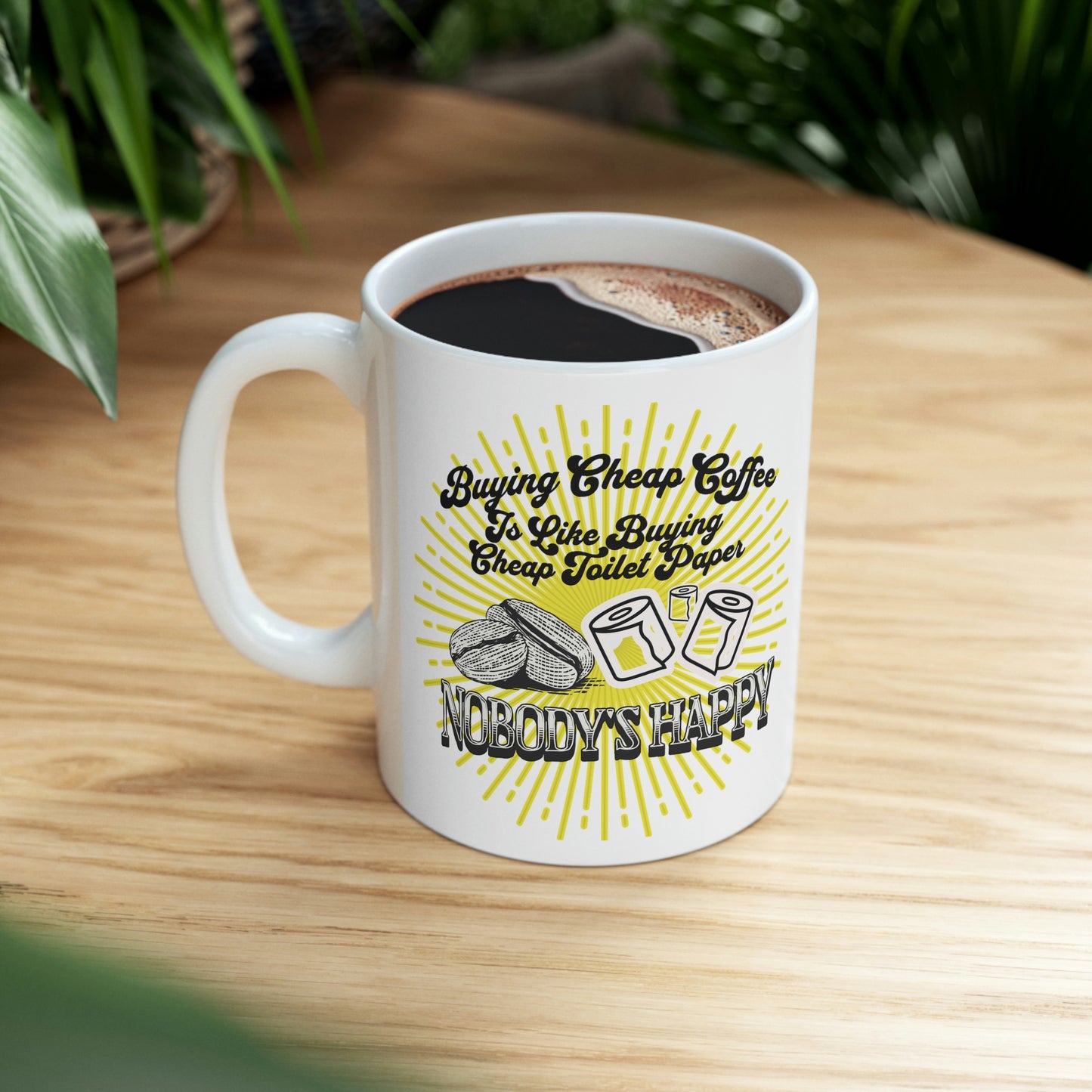 Ceramic Mug 11oz Cheap Coffee and Toilet Paper Funny Coffee Cup