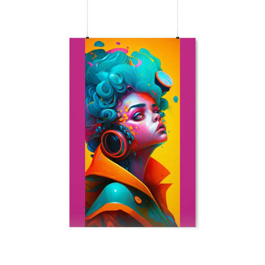 Premium Matte Vertical Posters-Painter Rocker Girl