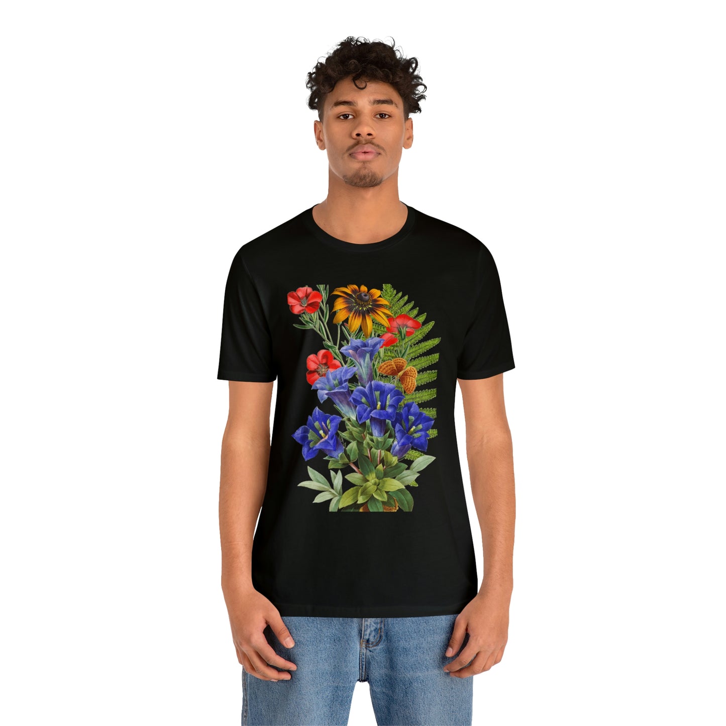 Wildflowers, Wildflower and Meadow Bouquet, T-Shirt, Unisex Jersey Short Sleeve Tee, Boho, CottageCore, Hippie