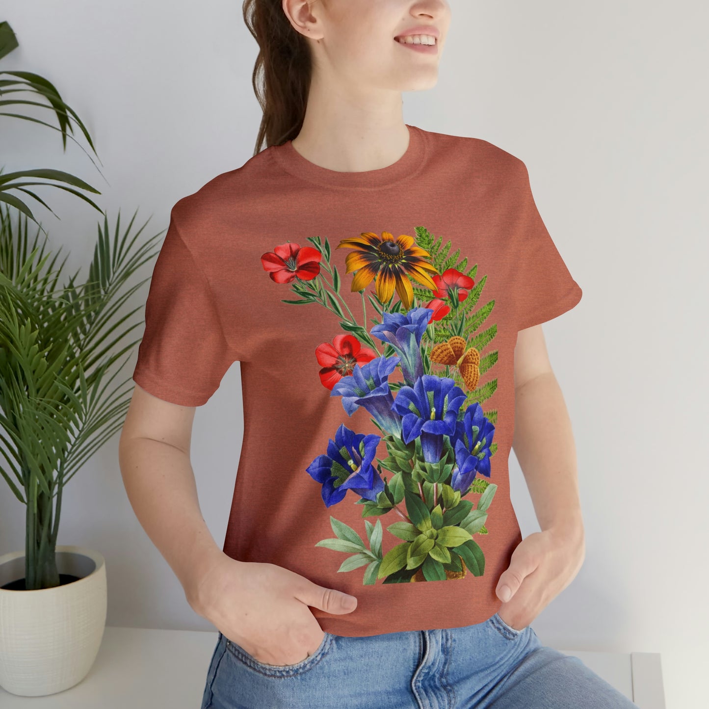 Wildflowers, Wildflower and Meadow Bouquet, T-Shirt, Unisex Jersey Short Sleeve Tee, Boho, CottageCore, Hippie