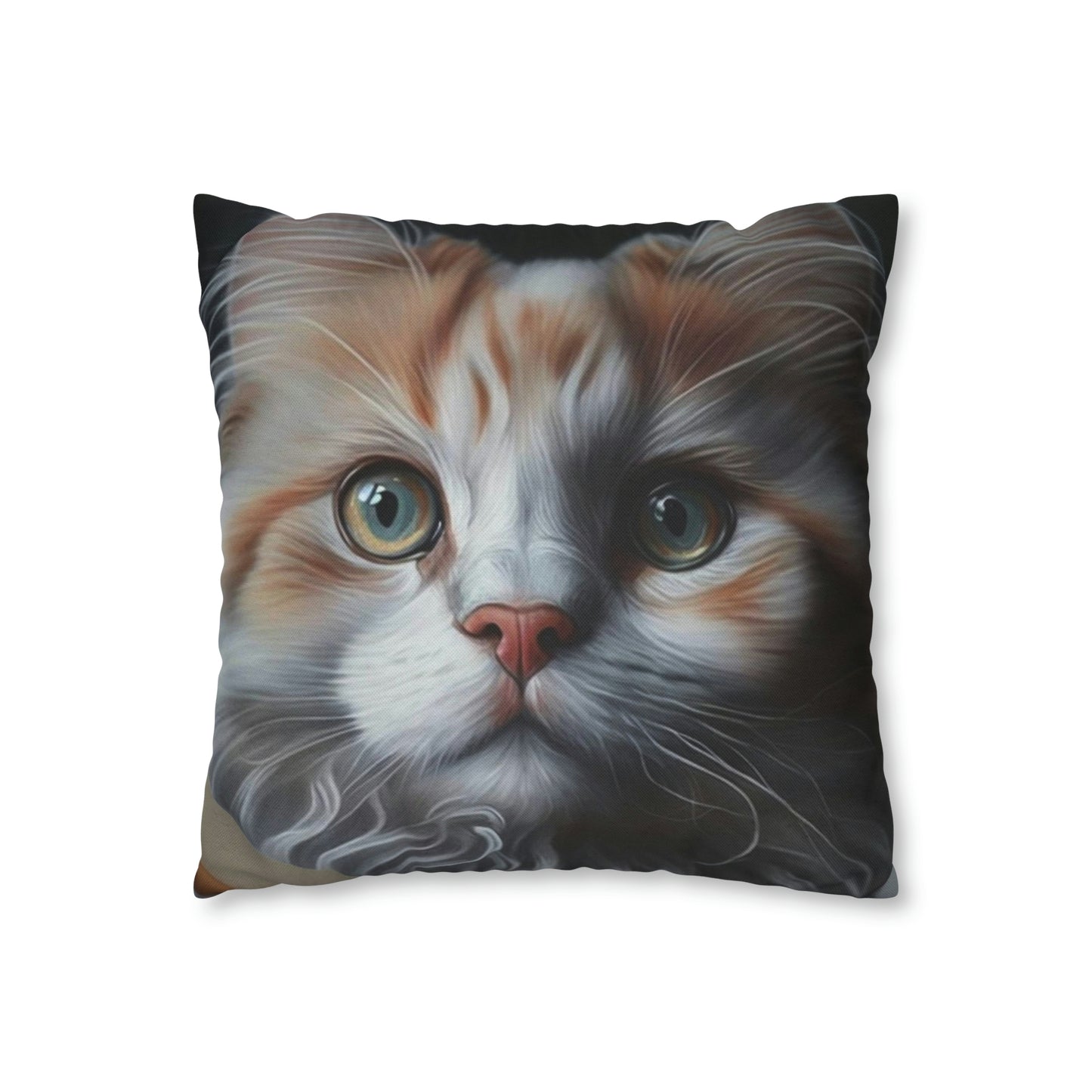 Cat PillowCase Square Beautiful High Quality Spun Polyester Square Cat PillowCase